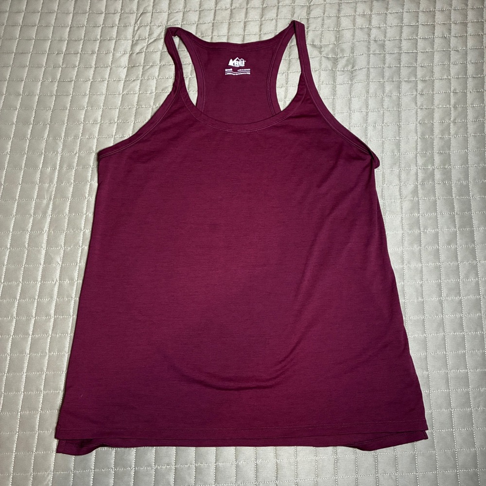 REI Co-op Womens Small Burgundy Racerback Active Tank Top Maroon Hiking Gym